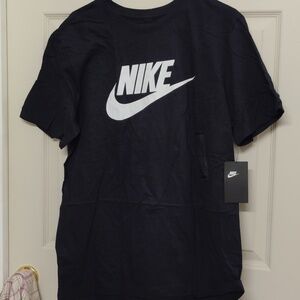 Nike Tshirt Black Large 100%Cotton Swoosh